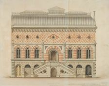 National Academy of Design Competition, New York, New York, South Elevation, 1861. Creator: Peter Bonnett Wight