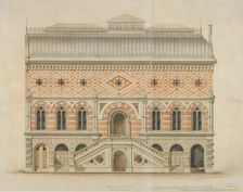National Academy of Design Competition, New York, New York, South Elevation, 1861. Creator: Peter Bonnett Wight