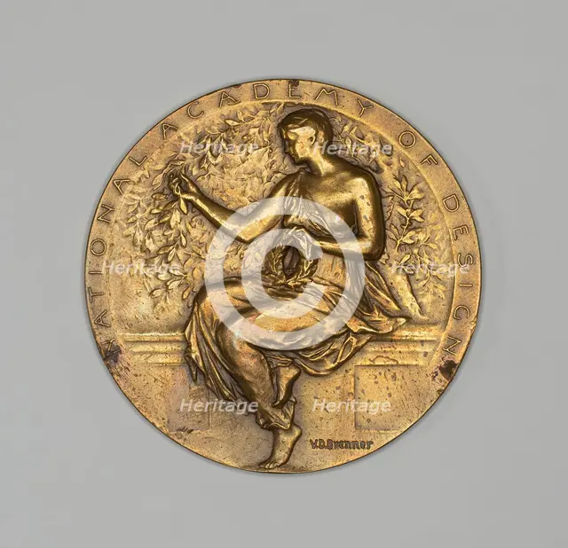 National Academy of Design Medal, 1891/1908. Creator: Victor David Brenner.