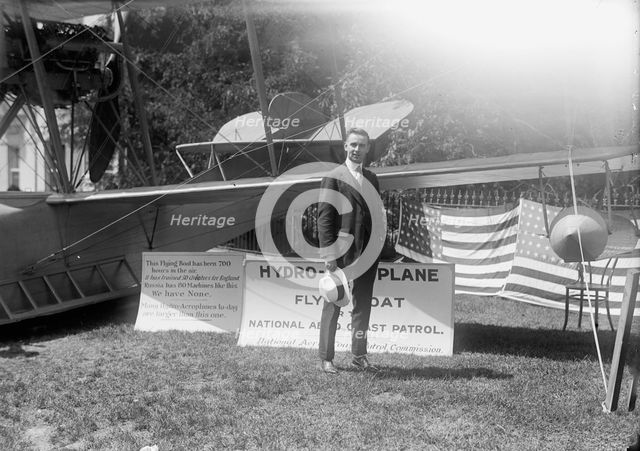 National Aero Coast Patrol Commn. - Curtiss Hydroaeroplane or Flying Boat Exhibited..., 1917. Creator: Harris & Ewing.