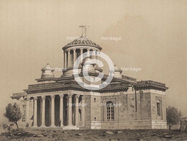 National Astronomical Observatory of Spain, built in 1790 by order of Charles III, engraving 1870.
