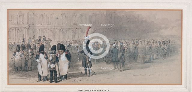 National Guard at The Tuileries, 1846?. Artist: Sir John Gilbert