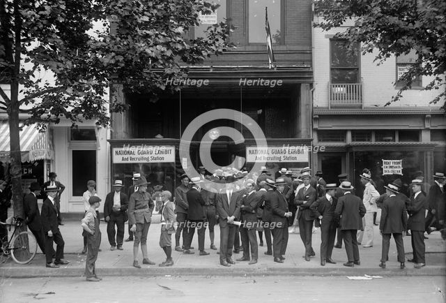 National Guard of D.C. Recruiting Station And Exhibit, 1914. Creator: Harris & Ewing.