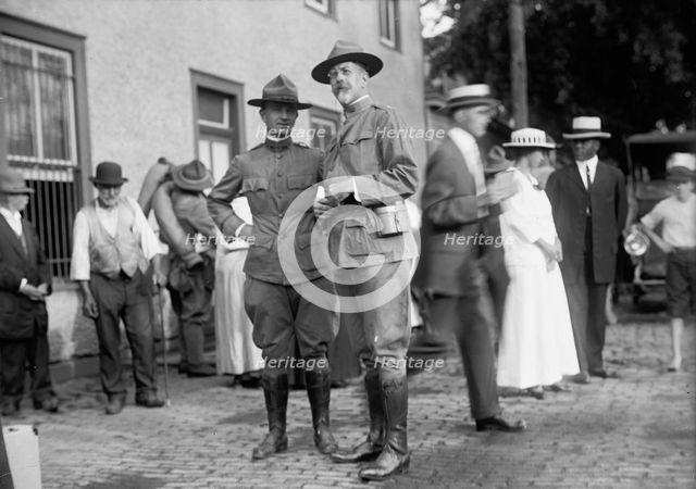 National Guard of D.C. Returning from Camp at Colonial Beach, Col. William E. Harvey at Right, 1916. Creator: Harris & Ewing.