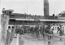 National Guard of D.C. Returning from Camp at Colonial Beach, 1916. Creator: Harris & Ewing