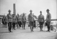 National Guard of D.C. Returning from Camp at Colonial Beach, Col. William E. Harvey at Left, 1916. Creator: Harris & Ewing