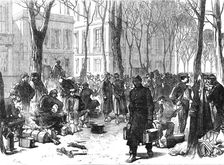 National Guards at breakfast in the streets of Bordeaux, 1871. Creator: C. R.