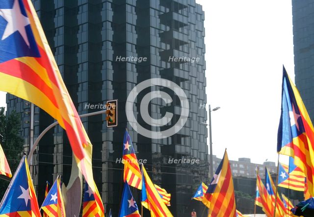 National Day of Catalonia, Barcelona, 11-09-2014.  Creator: LTL.