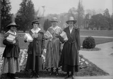 National Emergency War Gardens Com. - Girl Scouts Gardening at D.A.R., 1917. Creator: Harris & Ewing