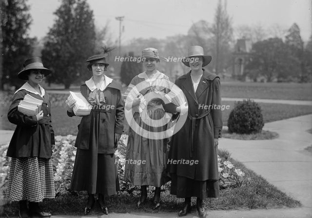 National Emergency War Gardens Com. - Girl Scouts Gardening at D.A.R., 1917. Creator: Harris & Ewing.
