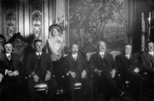 National League team owners including Gary Herrmann, Charles Ebbets and Mrs. Helene Robison..., 1913 Creator: Bain News Service