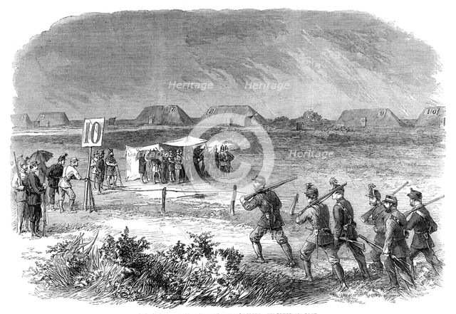 National Rifle Association meeting at Wimbledon: firing at the 200 yards range on Thursday week,1861 Creator: Unknown.