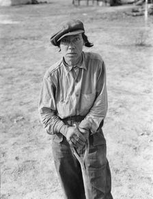 Native of Indiana in a migratory labor contractor's camp, Calipatria (vicinity), California., 1937. Creator: Dorothea Lange