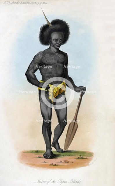 'Native of the Papua Islands', c1840.Artist: J Bull