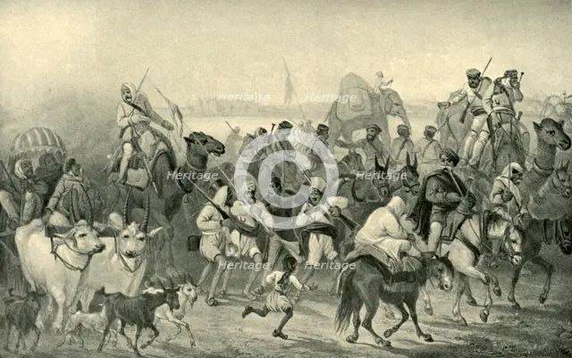 'Native Auxiliaries Hurrying to Delhi', c1850s, (1901). Creator: George Francklin Atkinson.