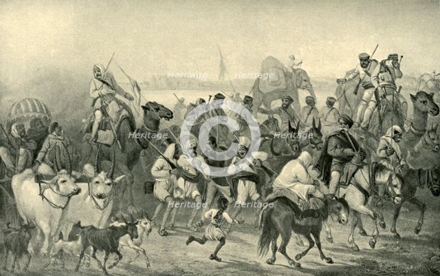 'Native Auxiliaries Hurrying to Delhi', c1850s, (1901). Creator: George Francklin Atkinson.
