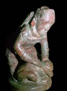 Native American male pottery figure, 9th-15th century