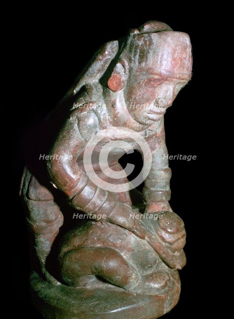 Native American male pottery figure, 9th-15th century. Artist: Unknown