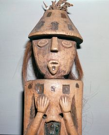 Native American carved wooden figure