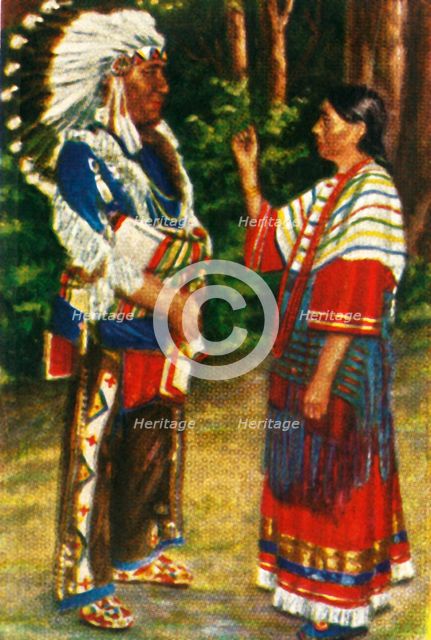 Native American couple, c1928. Creator: Unknown.