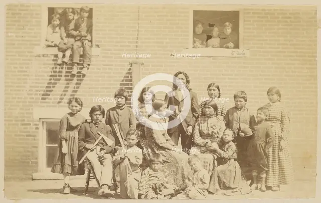 Native American school group, about 1870-1879. Creator: Unknown.