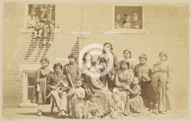 Native American school group, about 1870-1879. Creator: Unknown.