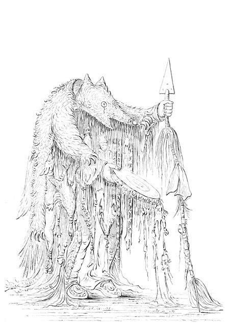 Native American shaman, 1841.Artist: Myers and Co