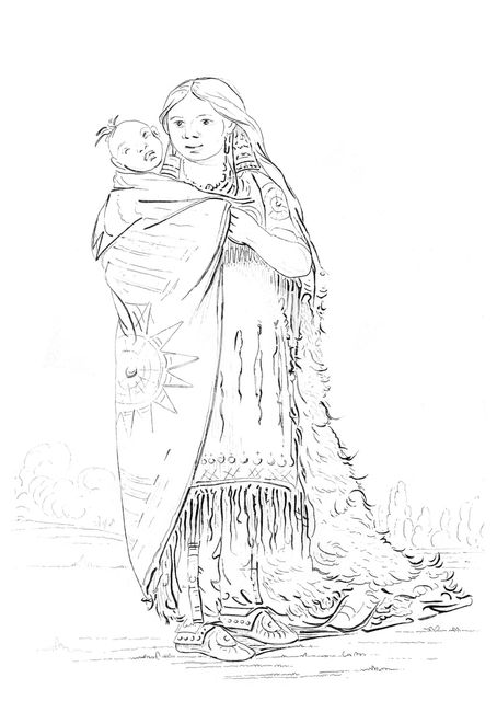 Native American Woman and Baby.Artist: Myers and Co