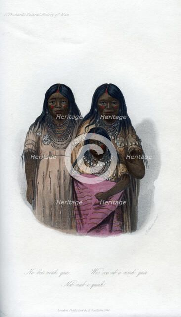 Native American women and child, 1848. Artist: Harris