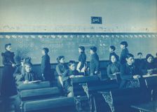 Native Americans during mathematics class at Indian School, Carlisle, Pennsylvania, 1901. Creator: Frances Benjamin Johnston