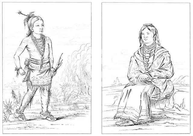 Native Americans, North Western Frontier, 1841.Artist: Myers and Co