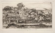 Native Barns and Huts at Akaroa, Banks Peninsula, 1845, 1865. Creator: Charles Meryon (French, 1821-1868)