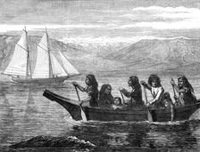 Native canoe, off the coast of British Columbia, 1872. Creator: Unknown
