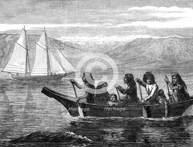 Native canoe, off the coast of British Columbia, 1872. Creator: Unknown.