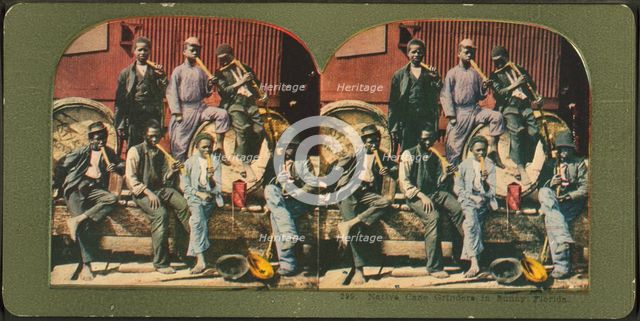 Native cane grinders in sunny Florida, ca.1850 - 1930. Creator: Unknown.