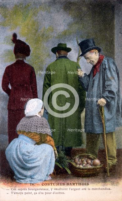 'Native Costume of Sarthe', c1900. Artist: Unknown