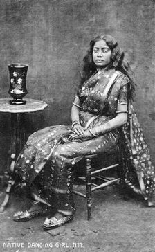 Native dancing girl, India, early 20th century
