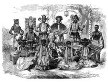 Native performance, called "Hobson Jobson," on the festival of the Cingalese New Year, 1870. Creator: Unknown