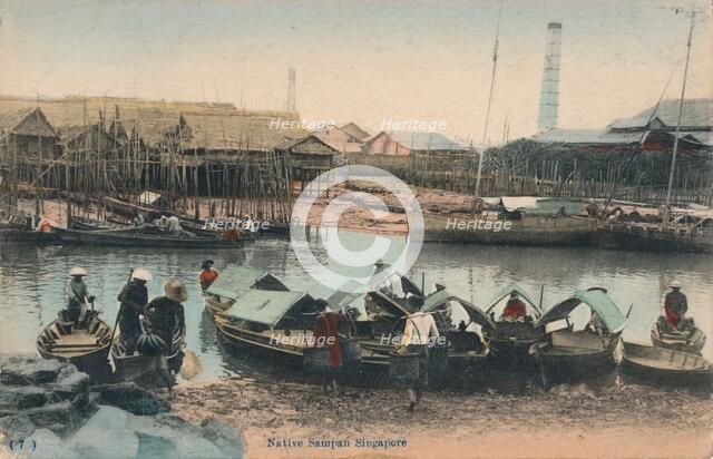'Native Sampan Singapore', c1910. Artist: Unknown.