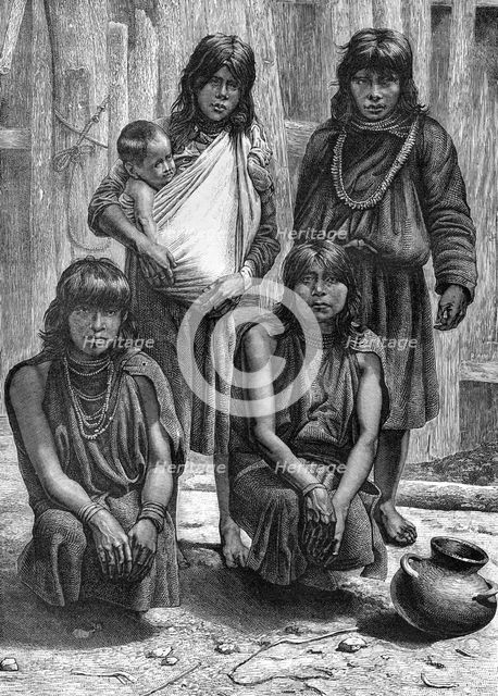 Native South Americans, 19th century.Artist: E Ronjat