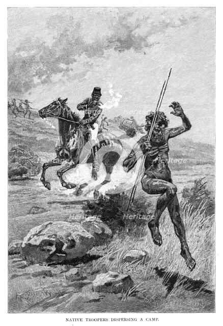 'Native Troopers Dispersing A Camp', Australia, 1886.Artist: Frank P Mahony