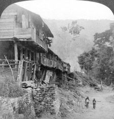 Native village, Teesta Bridge near Darjeeling, India, 1903. Artist: Underwood & Underwood