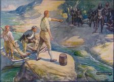 Natives Gathered Round Them c1908, (c1920). Artist: Joseph Ratcliffe Skelton