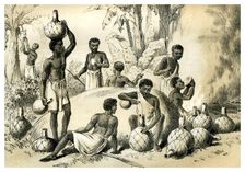 Natives Making Pombe 1883
