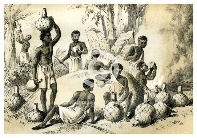 'Natives Making Pombe', 1883. Artist: Unknown