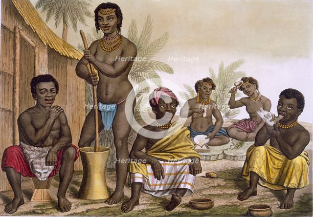 Natives of the Muchicongo Tribe, Near Luanda, Congo, Vol II, c1820-30. Creator: Italian School (19th Century).