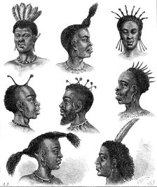Natives of Ugogo, East Central Africa, 1874. Creator: William Hollidge