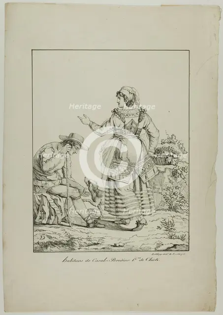 Natives of Casal-Bordino, 1817. Creator: Monogrammist DA.