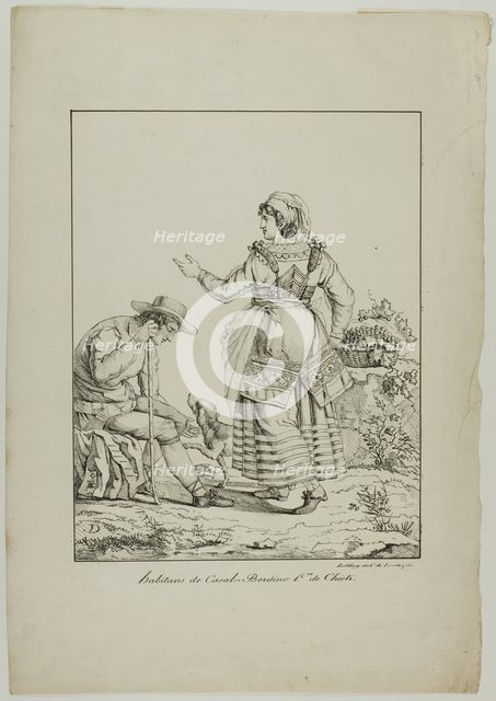 Natives of Casal-Bordino, 1817. Creator: Monogrammist DA.