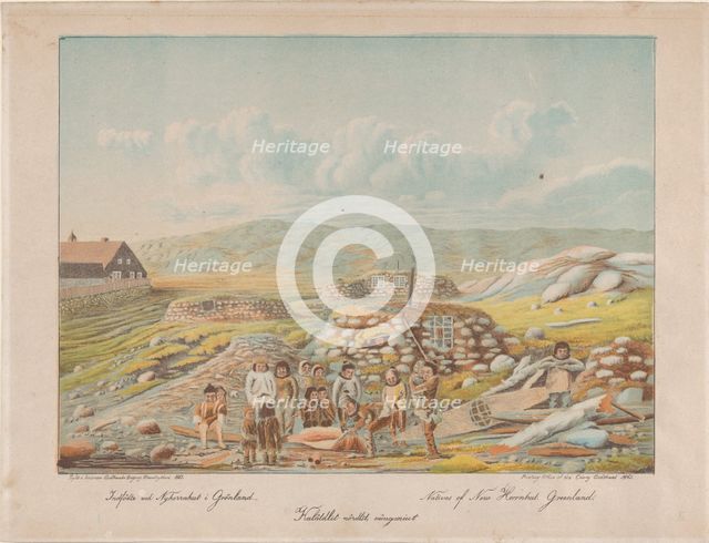 Natives of New Herrnhut, Greenland, 1863. Creator: Lars Møller.